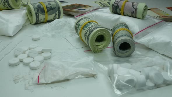 Illegal Dirty Profit Of The Drug Cartel From The Sale Of Drugs