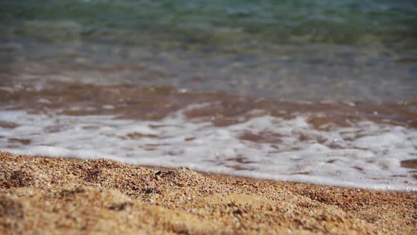 Sandy Beach of the Red Sea and the Sea Waves on the Shoreline, Egypt