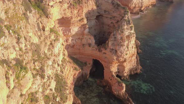 Aerial view of rocky shore in Lagos