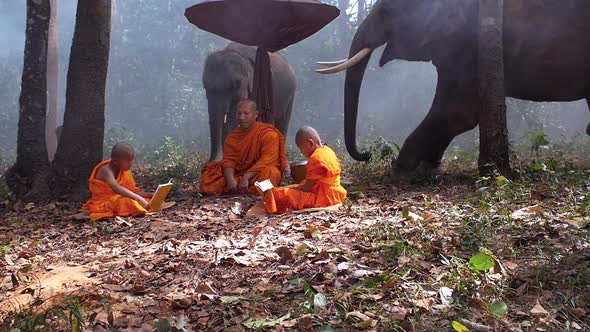 Farmers and monks village in Thailand