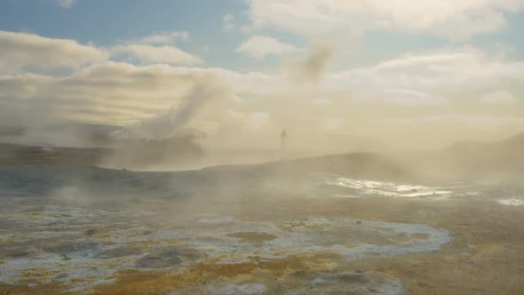 Hverir Myvatn Geothermal Area with Natural Steam Iceland