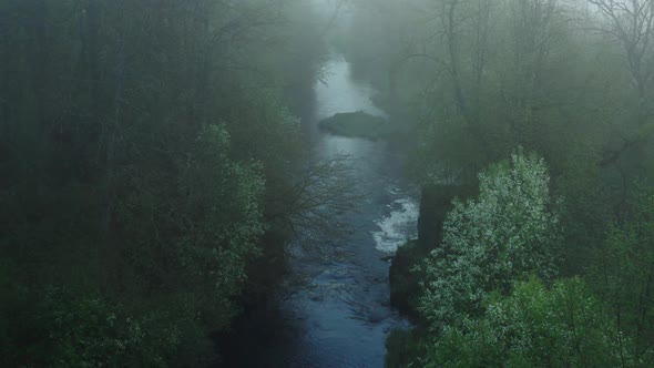 Flight Above River