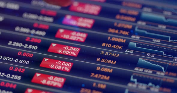 Display showing the stock market recession