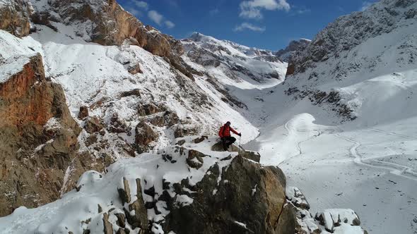 Tourist Enjoys Of High Rocks