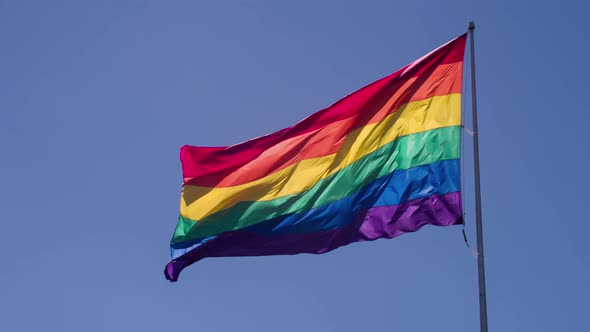 Rainbow Gay Pride Flag Slow Motion