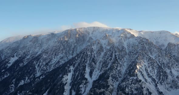 Aerial View of Rocky Mountains in Winter