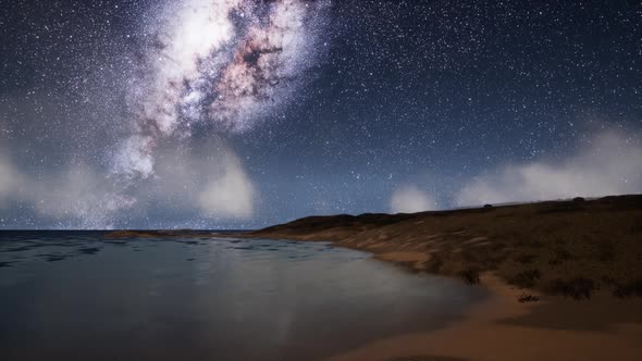 Milky Way Galaxy Over Tropical Island