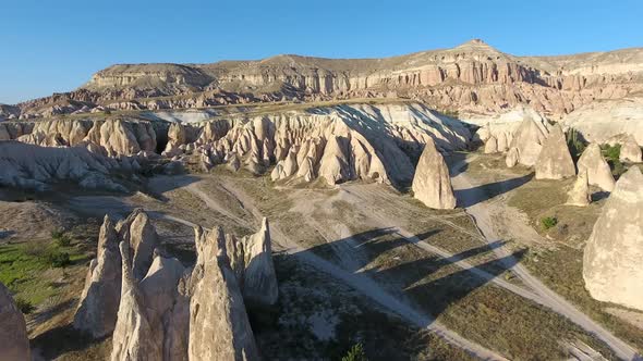 Hoodoos and Fairy Chimneys are Within Sedimentary Volcanic Rock Formations in Cappadocia, Turkey