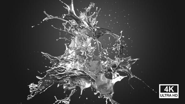 Abstract Liquid Metal Splash 4K