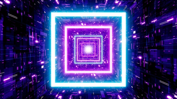 Neon Square Tunnel