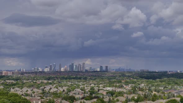 Amazing time-lapse of clouds moving above Mississauga skyline.