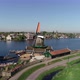 Aerial view of historic windmills of Zaanse Schans, Zaandam near Zaandijk and Amsterdam, Netherlands - VideoHive Item for Sale