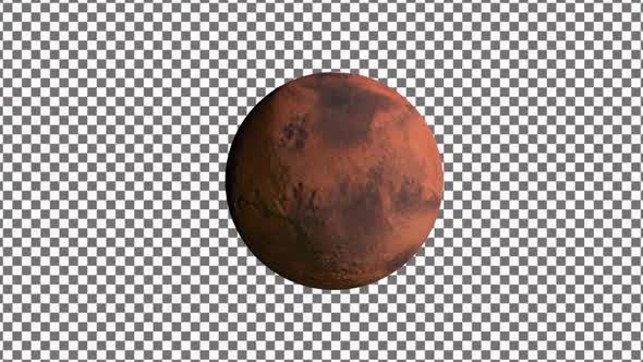 Mars Planet Rotating With Alpha
