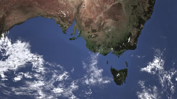 Commercial Plane Arrives To Melbourne Australia