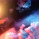 Flight in Hyperspace of Space Among Nebulae and Stars with Flares 3d - VideoHive Item for Sale