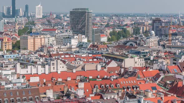 Panoramic Aerial View of Vienna Austria From South Tower of St