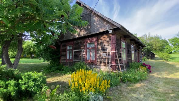 Old Wooden House a Residential Village House in a Forest Village Russia