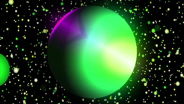 Motion Graphics Green Color Sphere Background Glowing Particle Animation