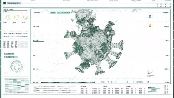 Corona Microbe Analysed By Modern Medical Computer Scanner For Vaccine Research alt