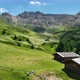 Dolomites Mountains with hiking paths and wooden cottages - VideoHive Item for Sale