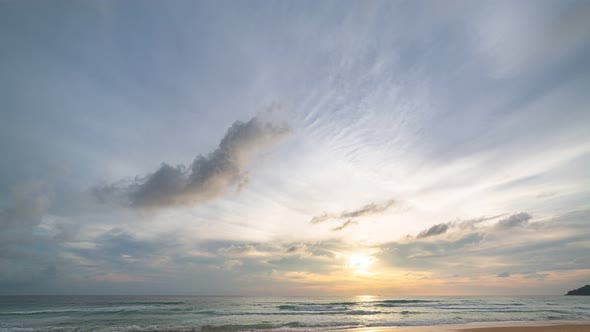 Time Lapse Footage Of Beautiful Yellow Sky In Sunset