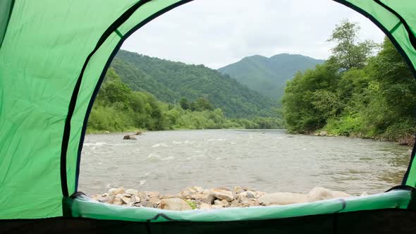 Beautiful Mountain River Missouri USA View From the Tent