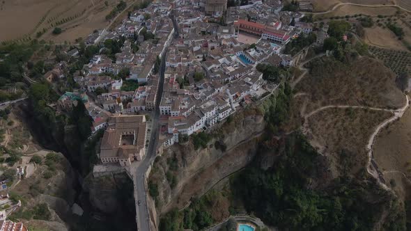 Beautiful City of Ronda on Top of a Cliff with a Big Bridge Architecture