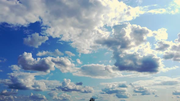 Timelapse, the Sky Before a Thunderstorm. Thunder Clouds Are Running, Gathering in the Dark Sky