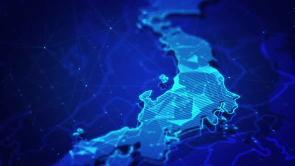 Abstract Digital Background Plexus Network In Japan Map