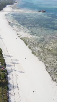 Vertical Video of the Ocean Near the Coast of Zanzibar Tanzania