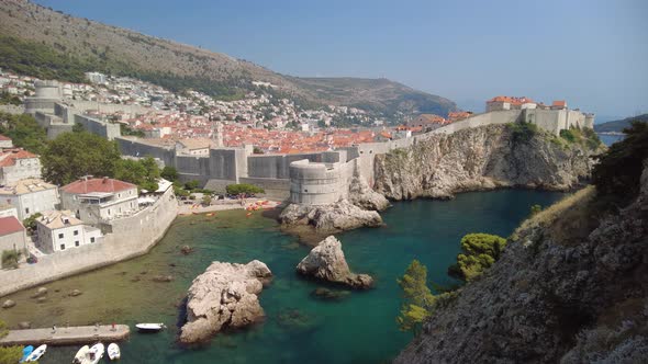 Panorama on Top of Dubrovnik City of Croatia