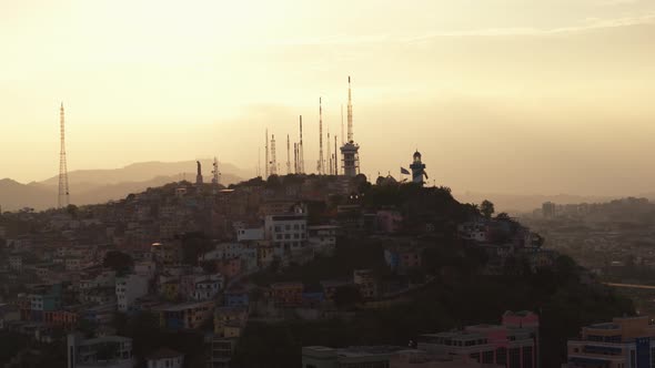 Cerro Santa Ana Aerial View Guayaquil CIty Ecuador