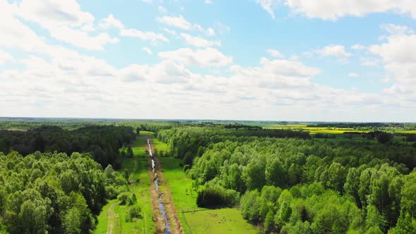 Lithuania Countryside Panorama