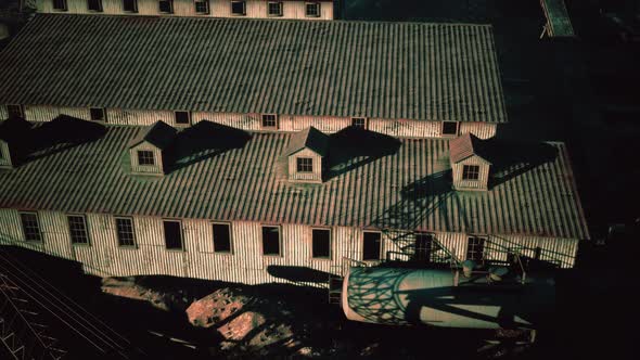 High Above an Industrial Factory in the Desert