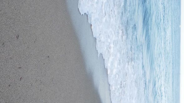 Vertical Video Sea Near the Coast  Closeup of the Coastal Seascape