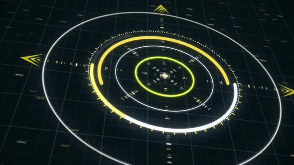 Abstract animation with circles in spy style