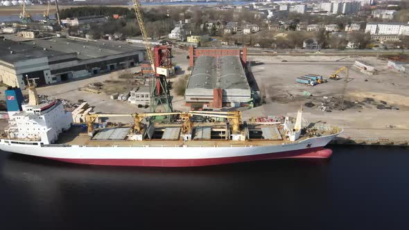 Cargo ship in port