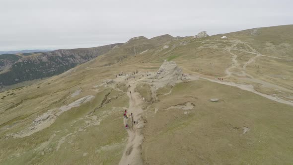 Aerial view of Bucegi Plateau 