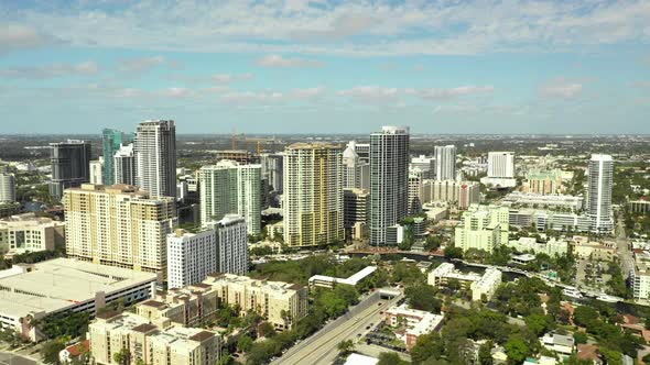 Aerial video Downtown Fort Lauderdale FL USA