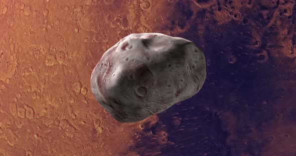 Phobos Orbiting Around Mars