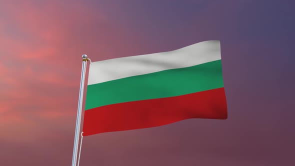 Flag Of Bulgaria Waving