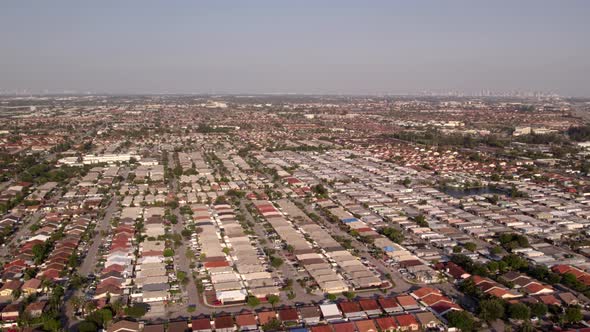 Aerial Drone Video Residential Neighborhoods Hialeah Gardens Miami Florida