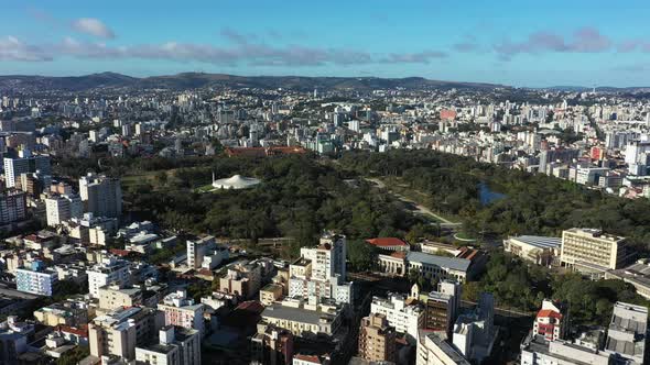 Porto Alegre Brazil. Brazilian city skyline landmark. Buildings at downtown city