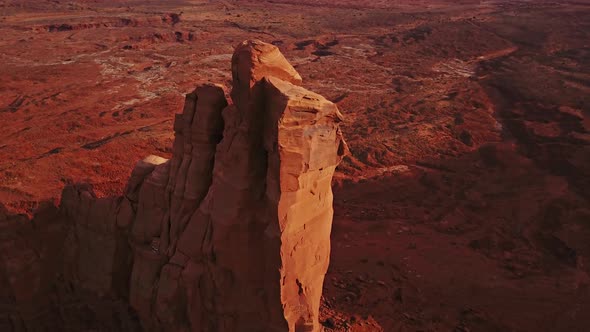 Flying over an amazing rock formation