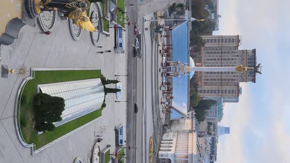 Vertical Video of the Center of Kyiv Ukraine