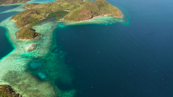 Tropical Island Sandy Beach Philippines Palawan