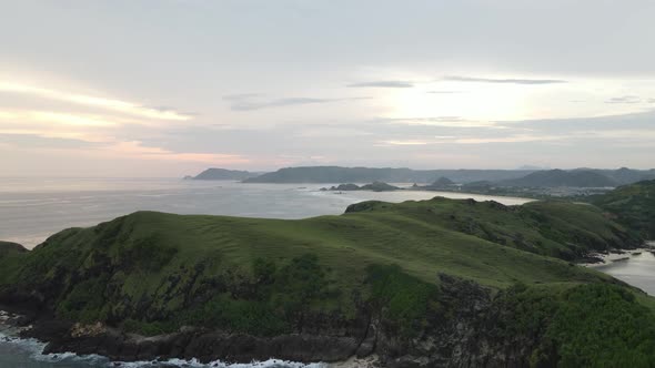 Aerial view Merese Hill Lombok indonesia
