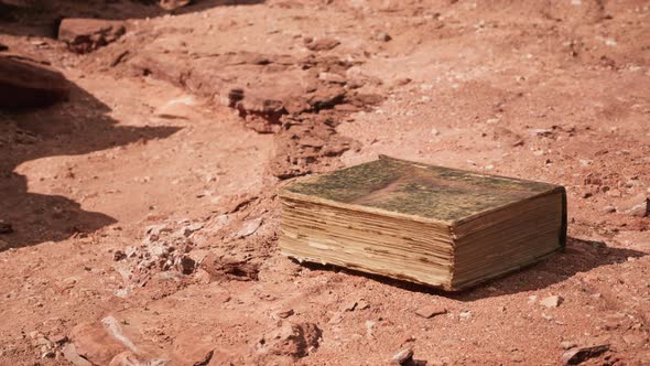 Old Book in Red Rock Desert