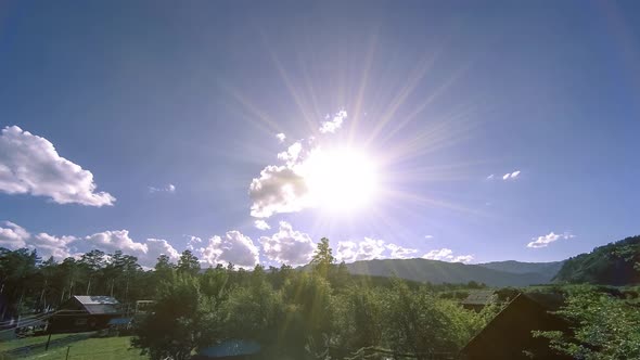 Mountain Village Timelapse at the Summer or Autumn Time