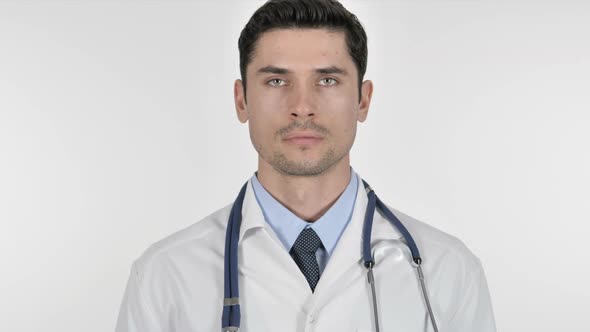 Portrait of Doctor on White Background